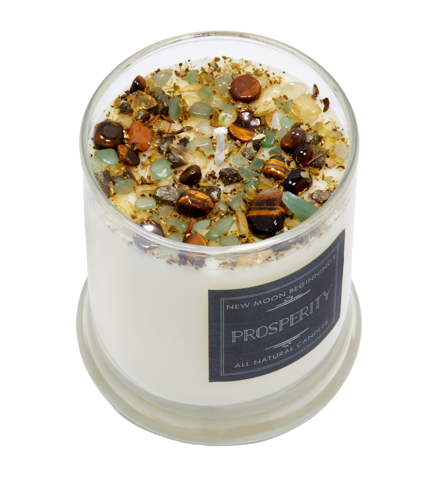 Prosperity Candle Round Tin - Soy Candles - Herb & Crystal Candle