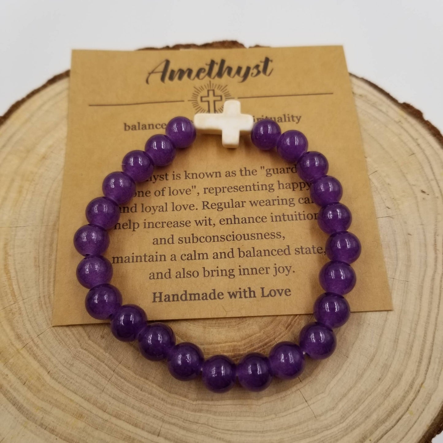Natural Stone Cross Chakra Bracelet
