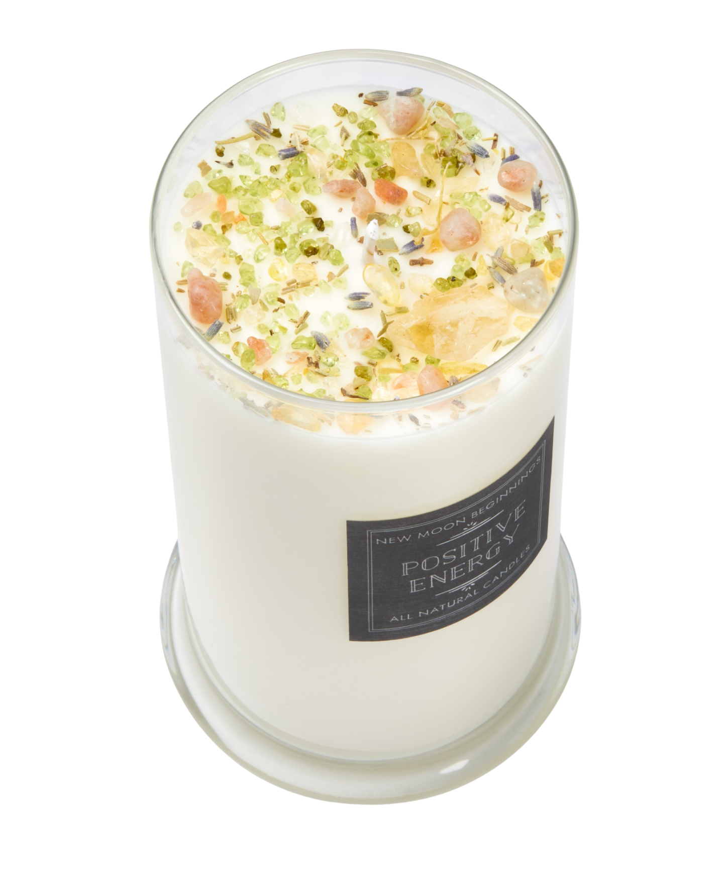 Positive Energy Candle Round Tin- Soy Candles - Herb & Crystal Candle