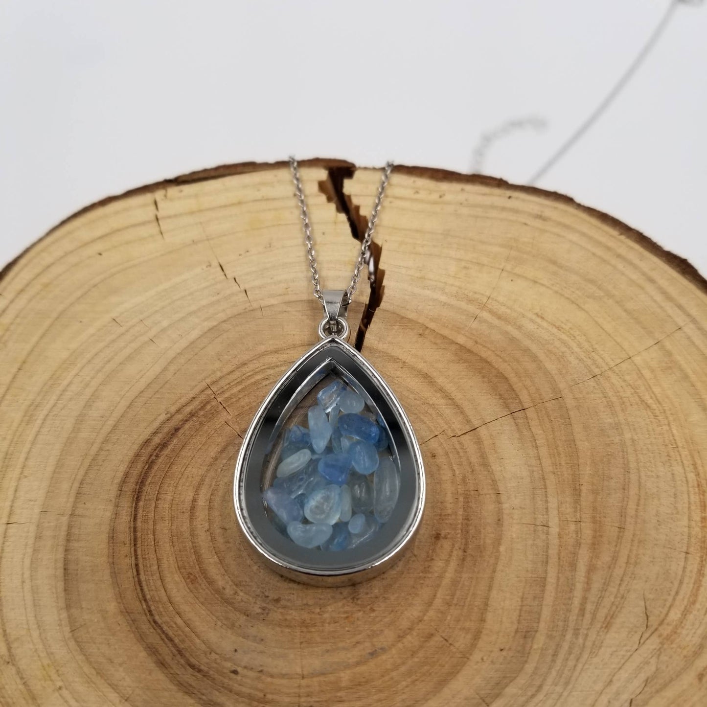 Natural Crushed Stone Wishing Necklace