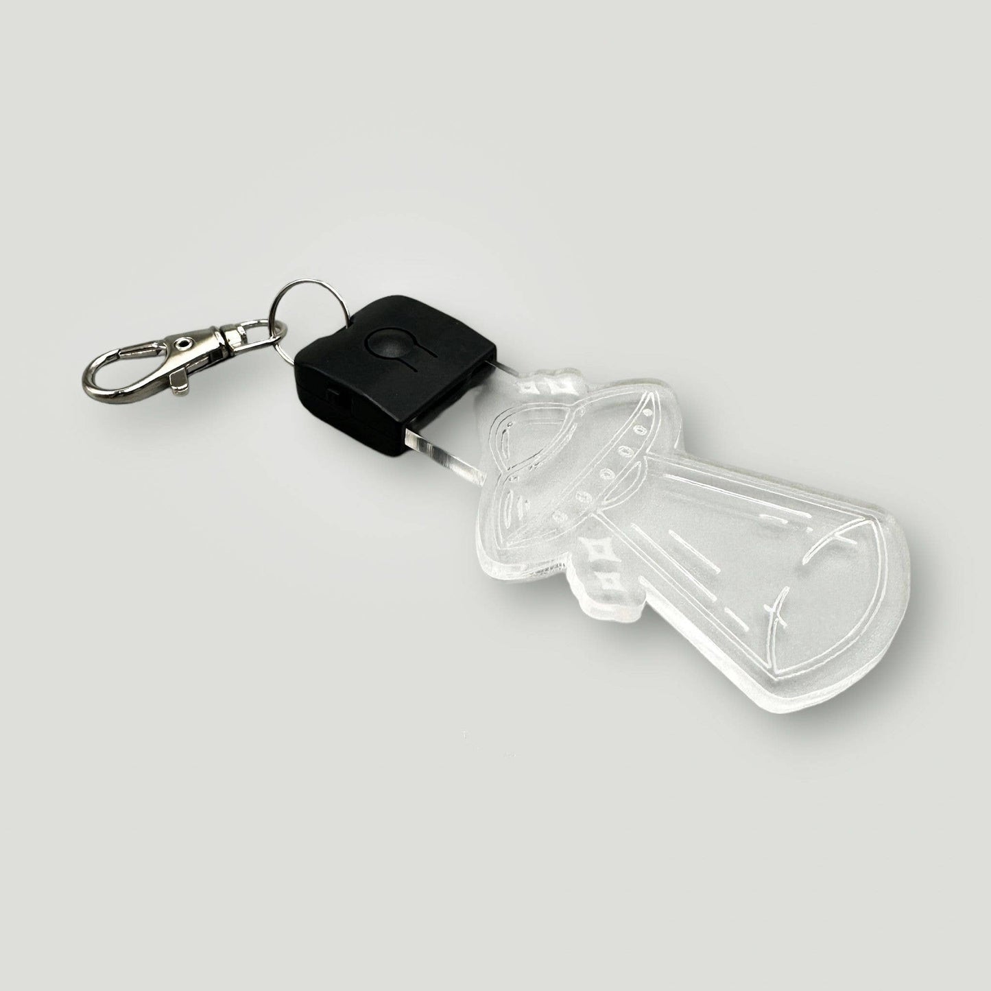 UFO Alien Ship LED Keychain with Clip