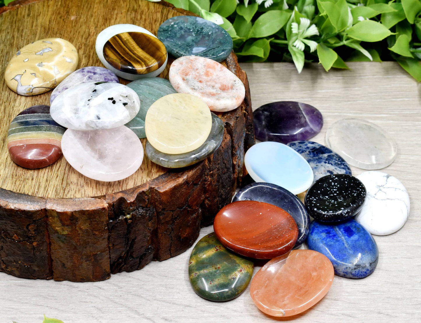 Gemstone Worry Stones, Palm Stone, Thumb Stone-Random