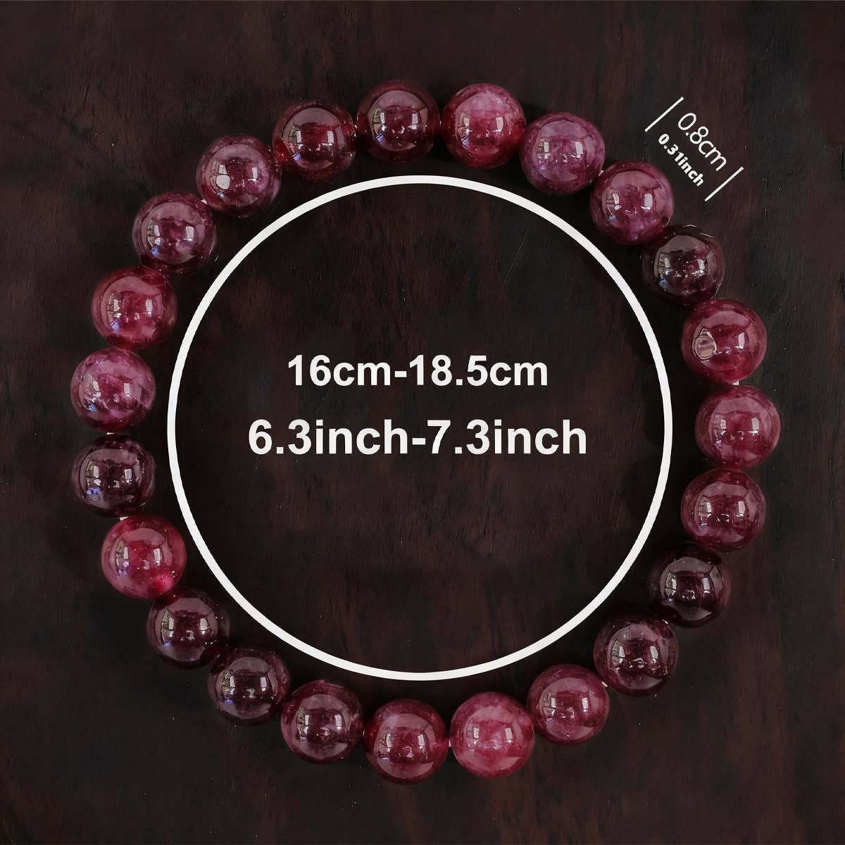 Cherry Red Garnet Beaded Bracelet_CWMM11319