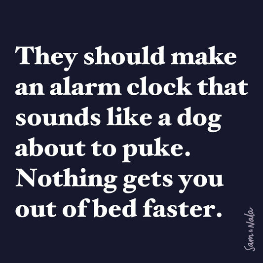 Alarm Clock Dog Vinyl Sticker- durable & resistant to fading