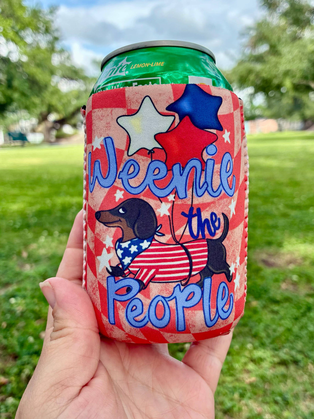 Weenie the people 4th of July koozies
