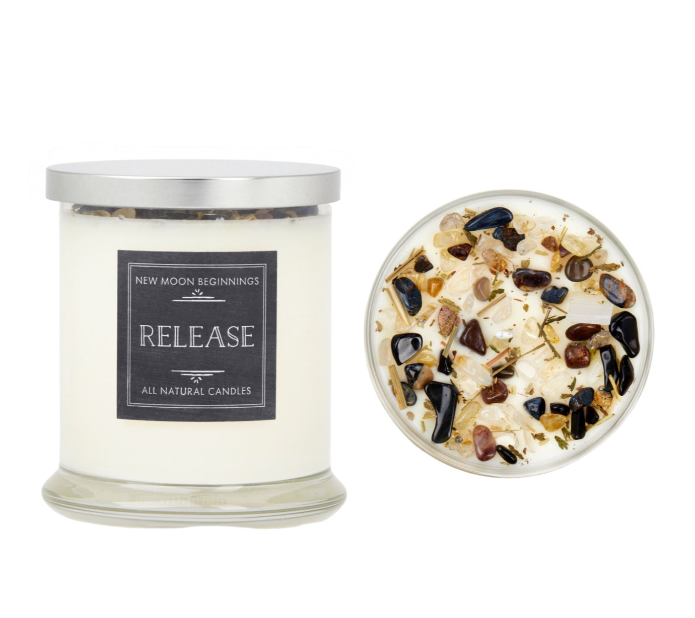 Crystal Cleansing Candles, Energy Candles 12oz Soy Candles Handmade
