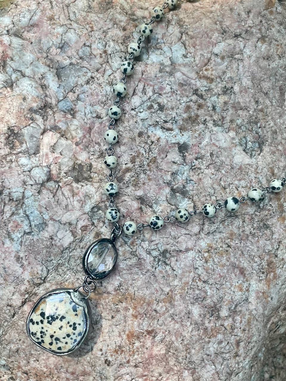 Shasta  Soldered Stone and Crystal Necklace.