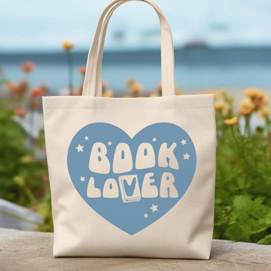 Book Lover Heart Reading Library  Canvas Tote Bag