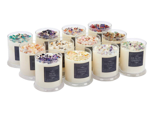 Crystal Cleansing Candles, Energy Candles 12oz Soy Candles Handmade