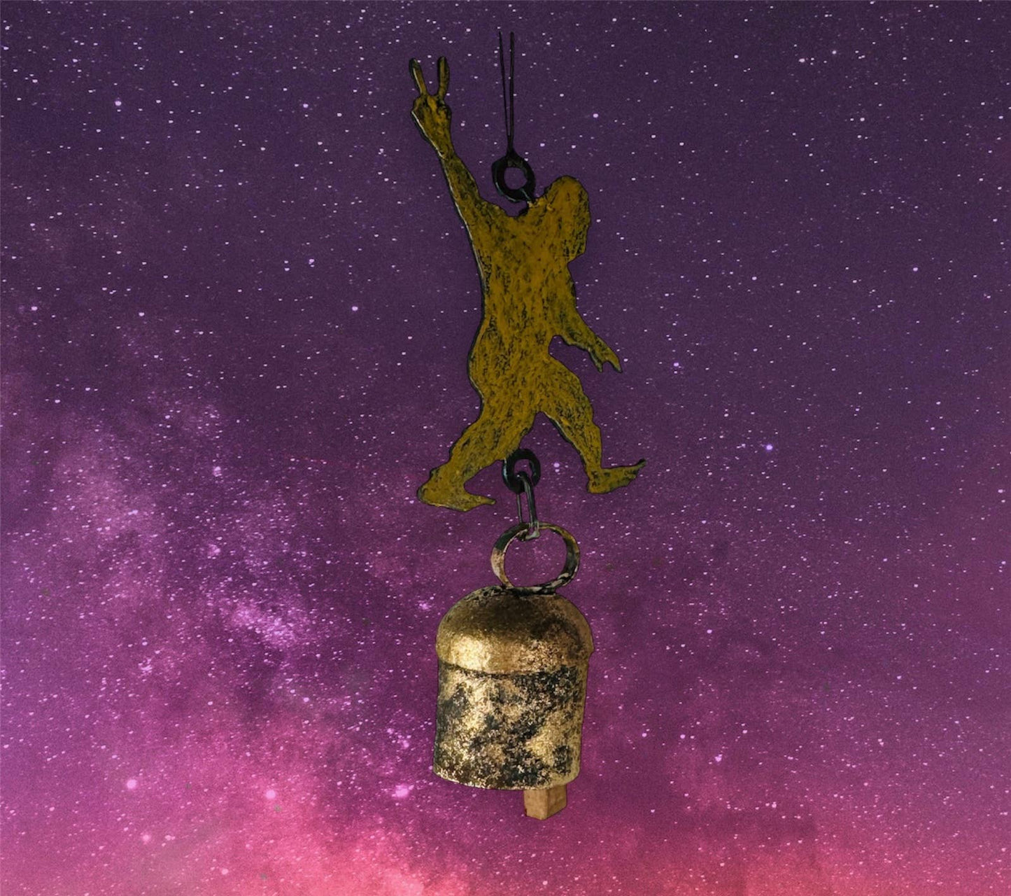 Bigfoot wind chime Peace sign ornament cheap affordable gift