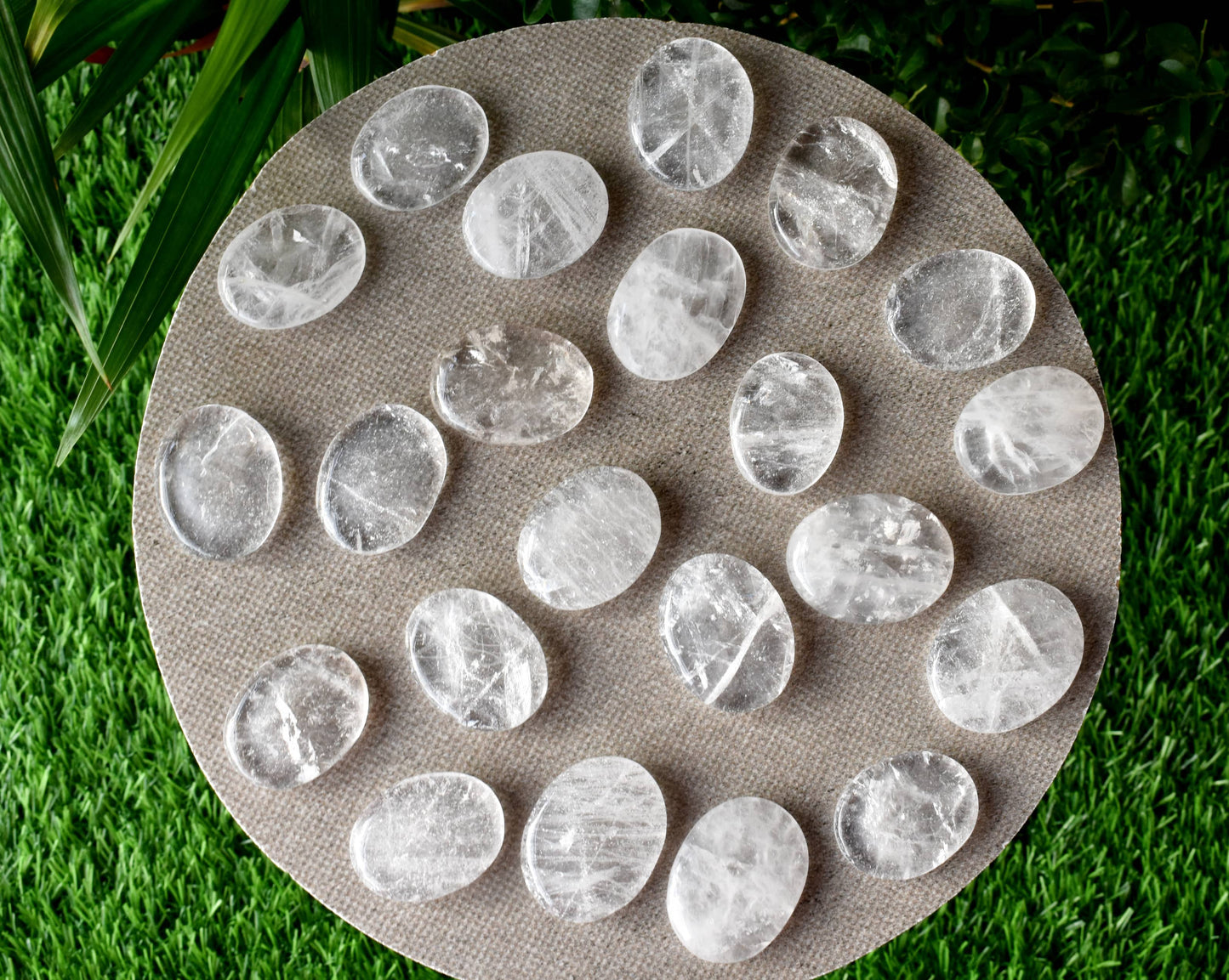 Crystal Quartz Worry Stone, Natural Palm Stone