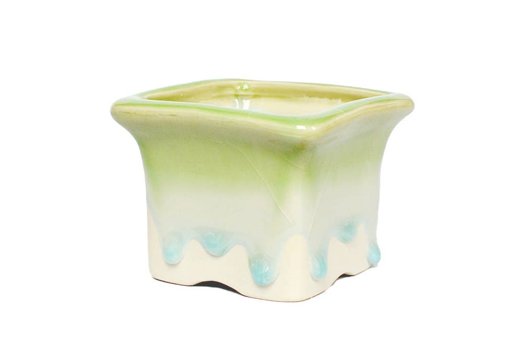 Dripping Glazed Vessel - Green