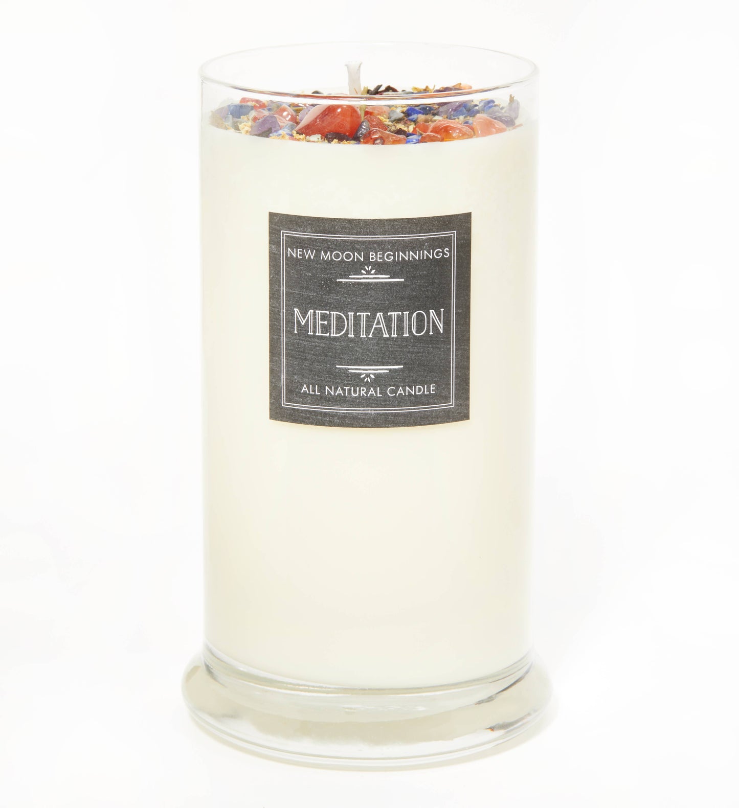 Meditation Candle - Herb, Flower, & Crystal Candles