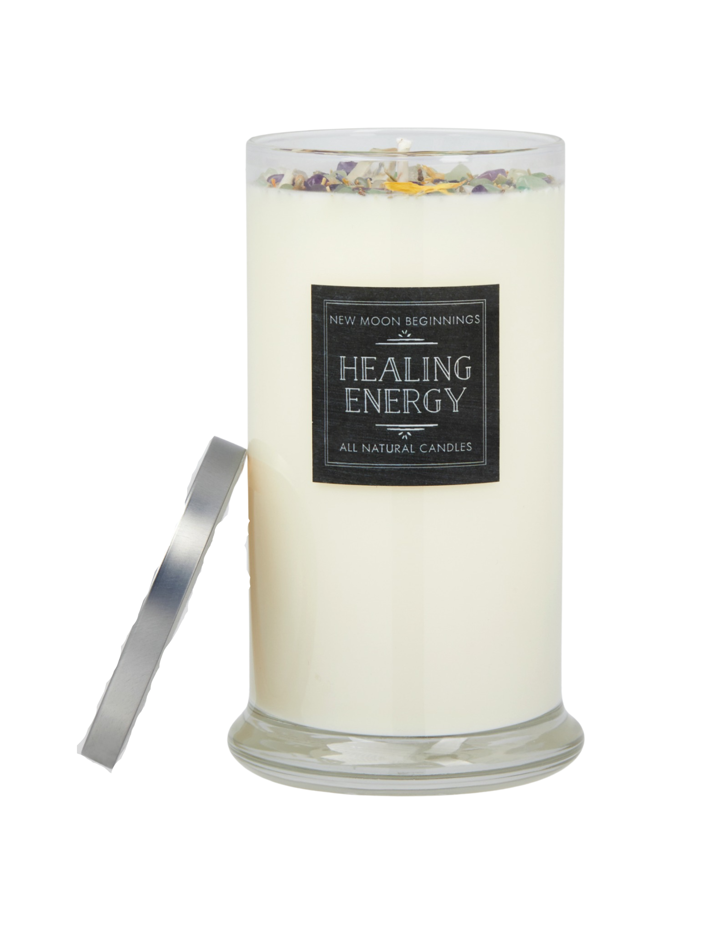 Healing Energy Candle - Herb, Flower, & Crystal Candles