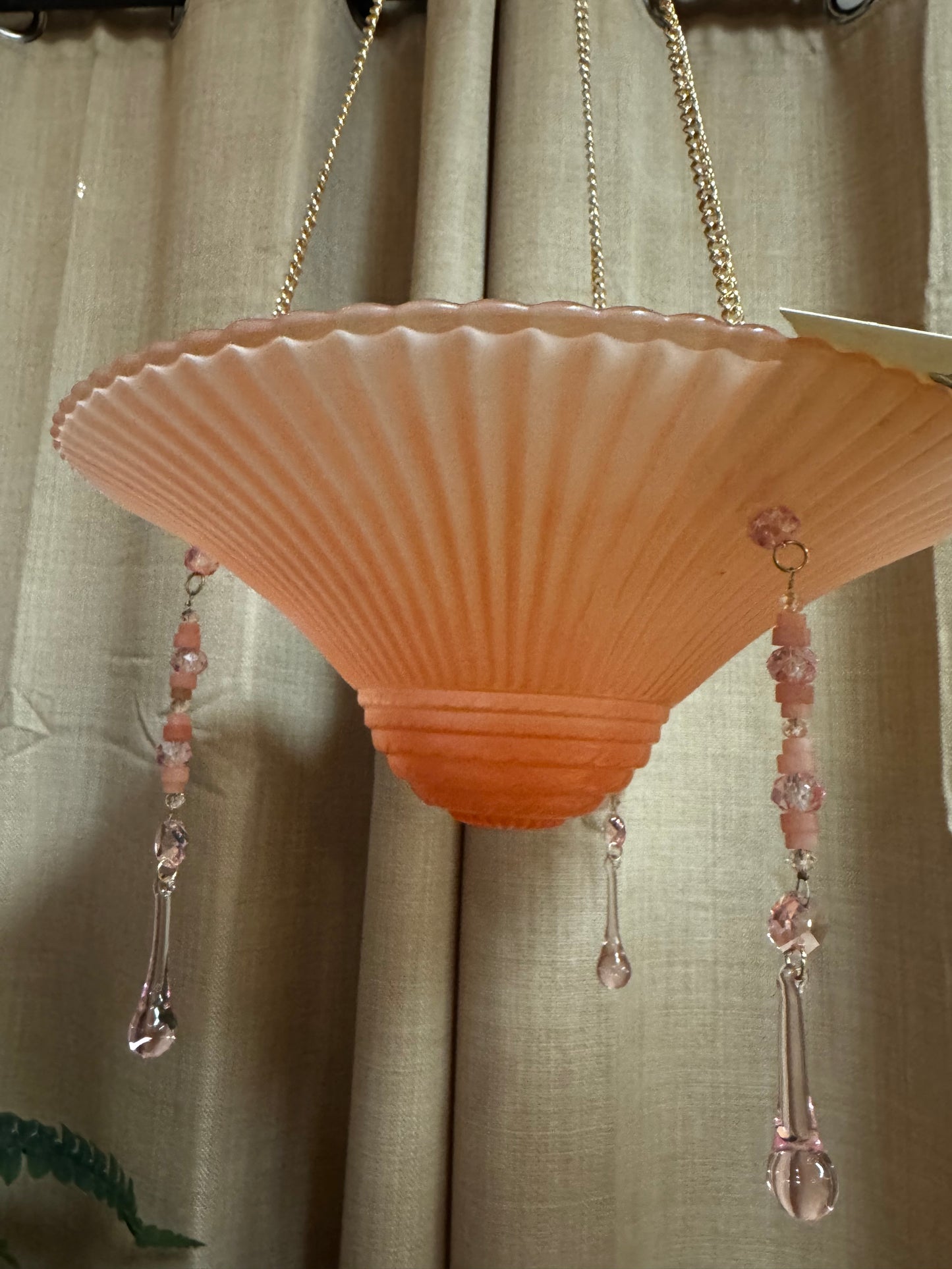 Vintage Shade Hanging Cande Holder - Salmon