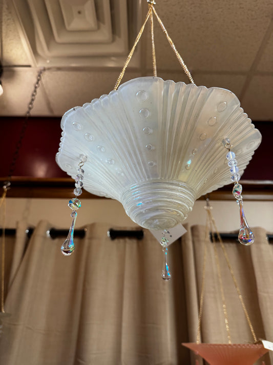 Vintage Shade Hanging Candle Holder - White Bubble