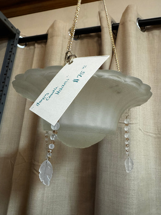 Vintage Shade Hanging Candle Holder - Frosted