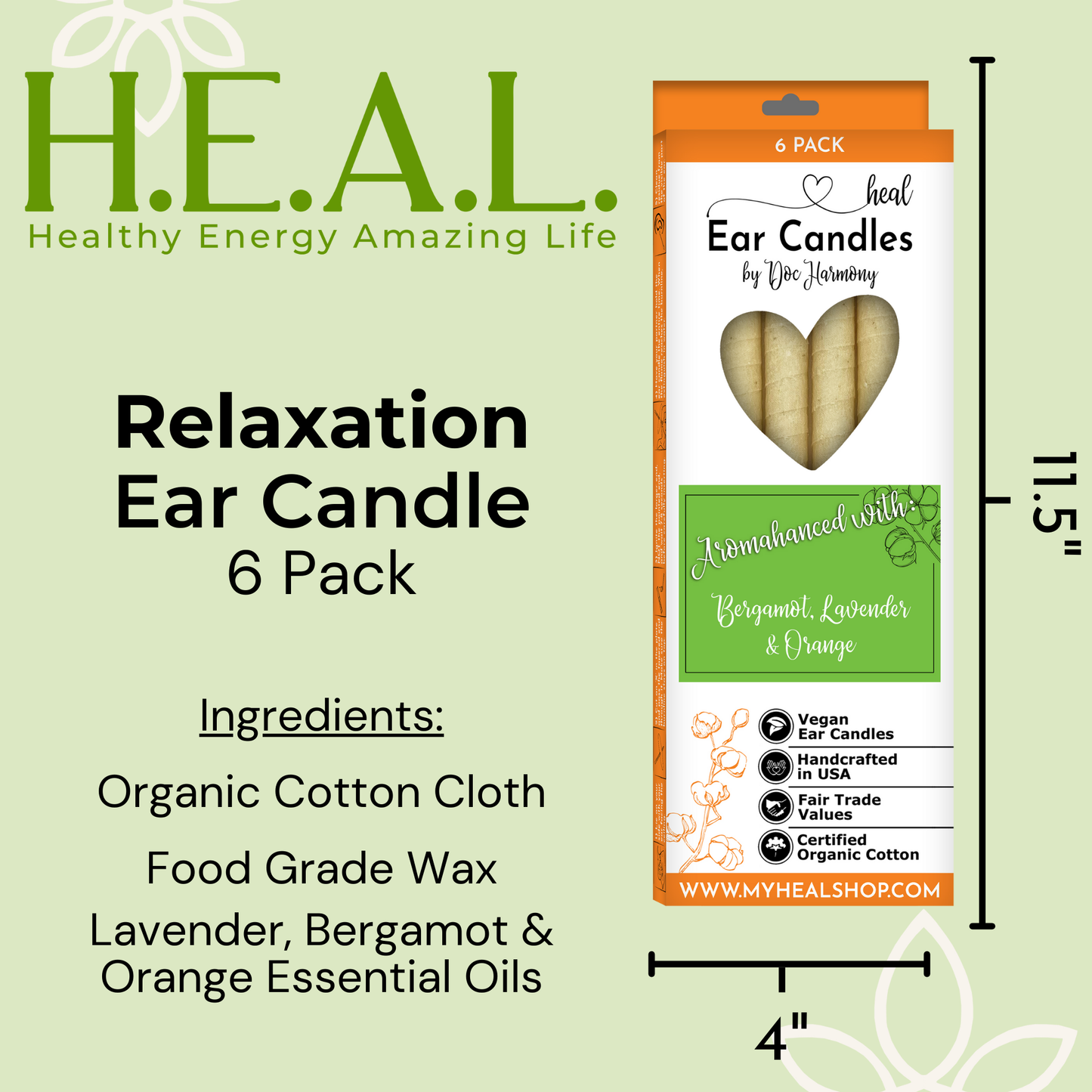 Lavender, Bergamot & Orange Ear Candles by Doc Harmony