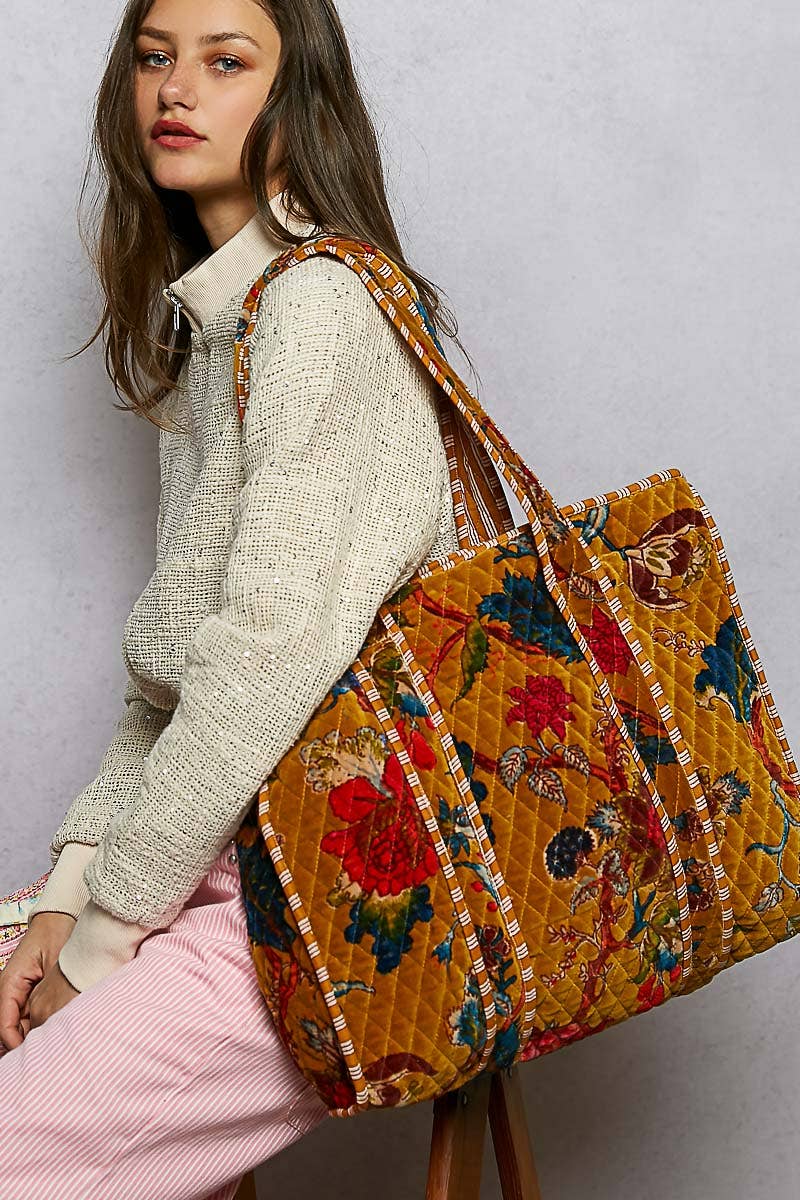 Quilted Large Everyday Tote Bag-POL
