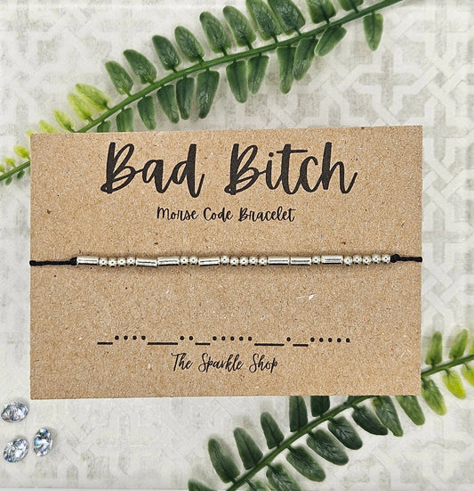 Handmade Morse Code Bracelet - Bad Bitch