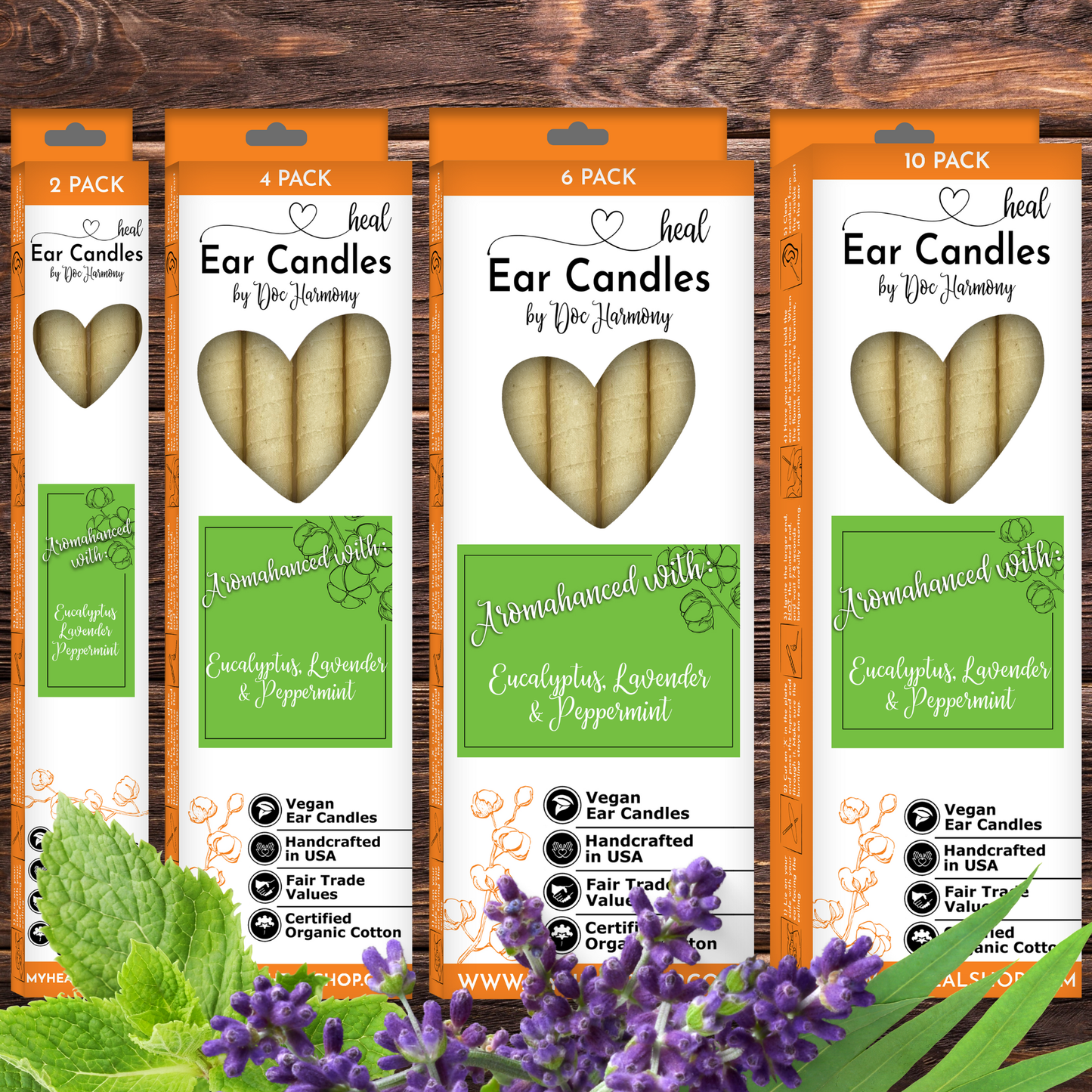 Eucalyptus, Lavender & Peppermint Ear Candles by Doc Harmony