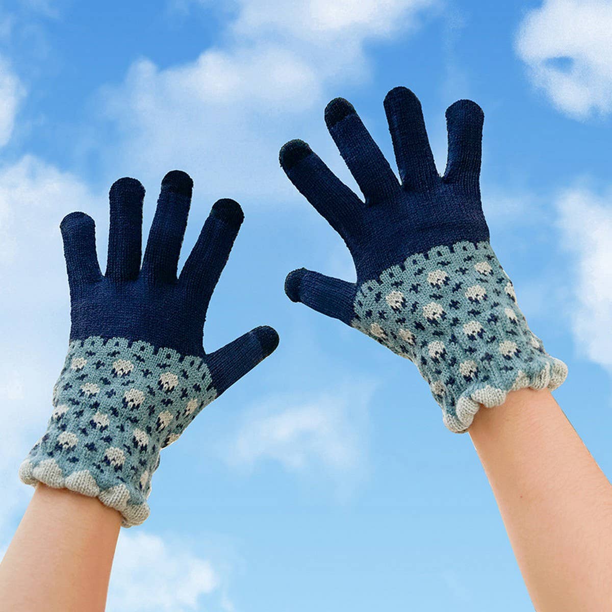 Cute Knit Gloves for Women – Touchscreen Warm
