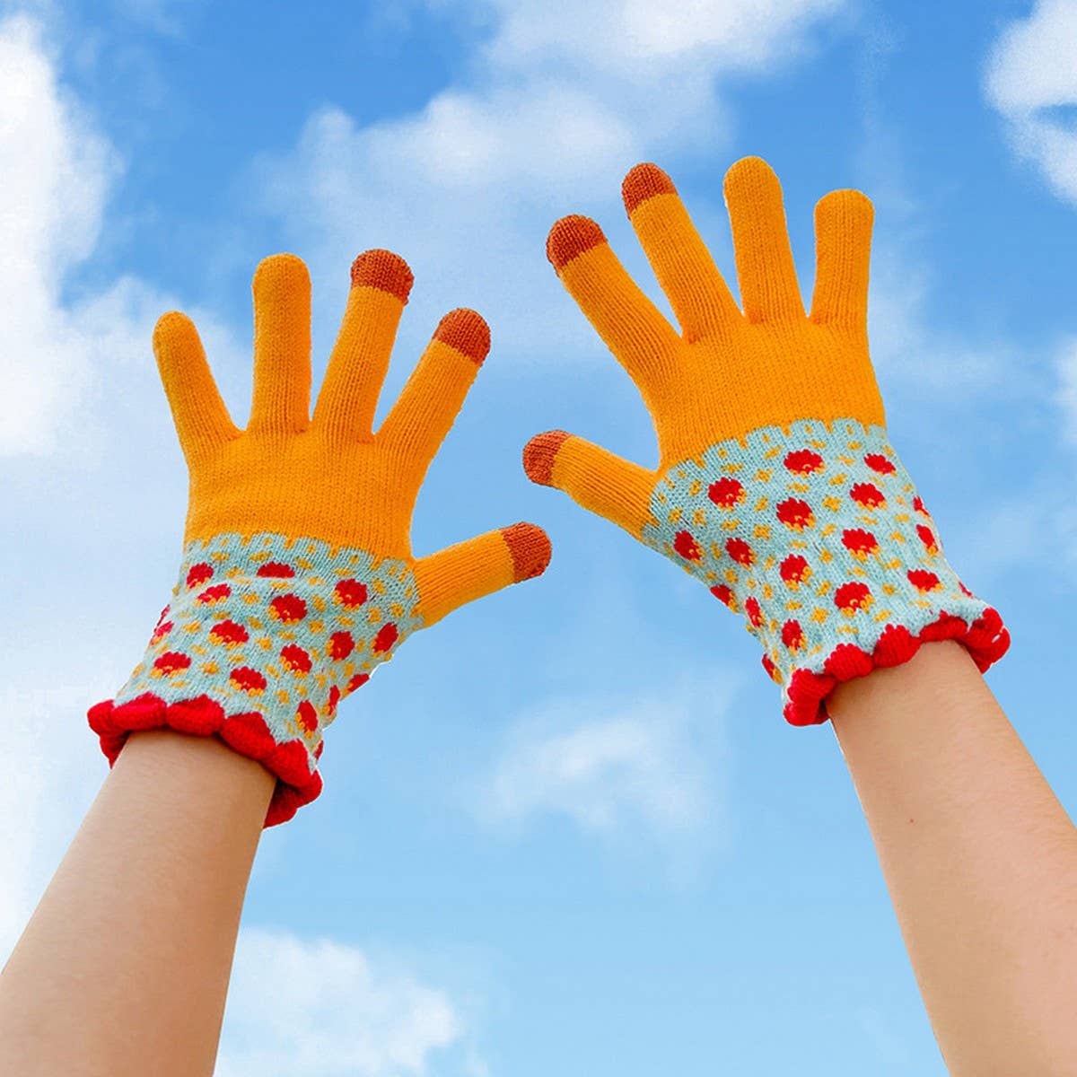 Cute Knit Gloves for Women – Touchscreen Warm
