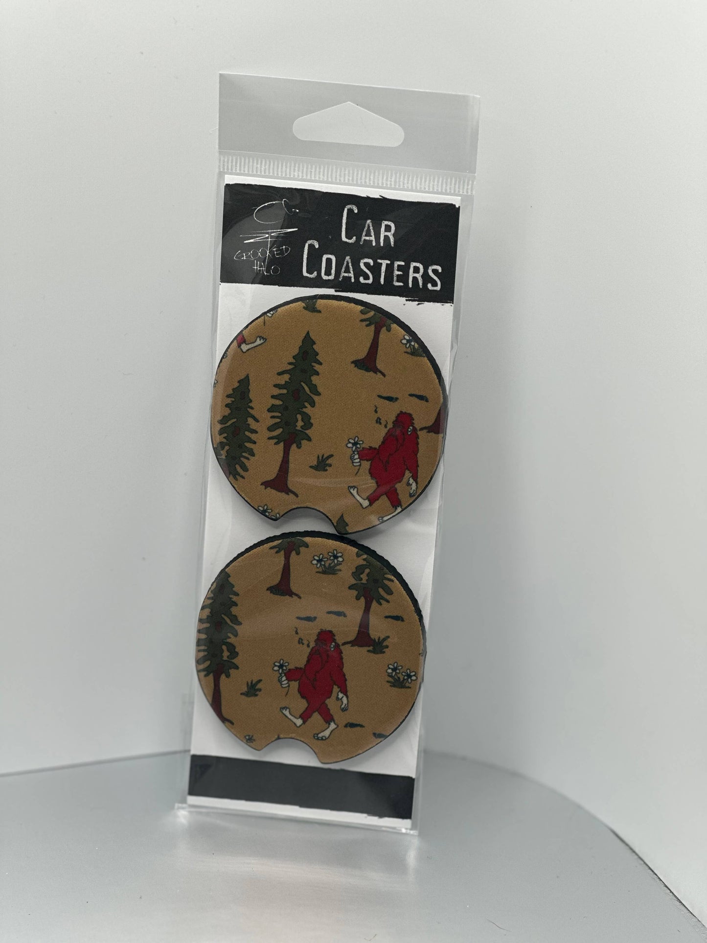 Big Foot Set of 2 Neoprene Car Coasters
