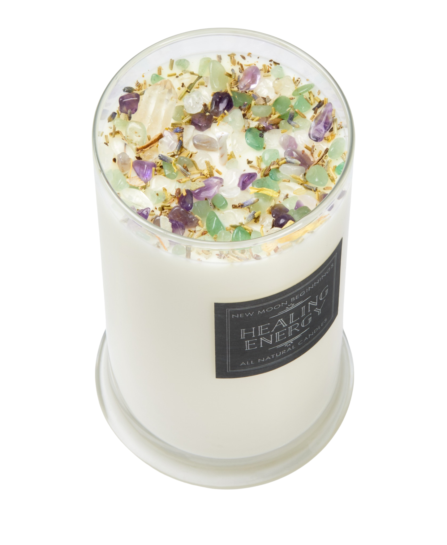 Healing Energy Candle - Herb, Flower, & Crystal Candles