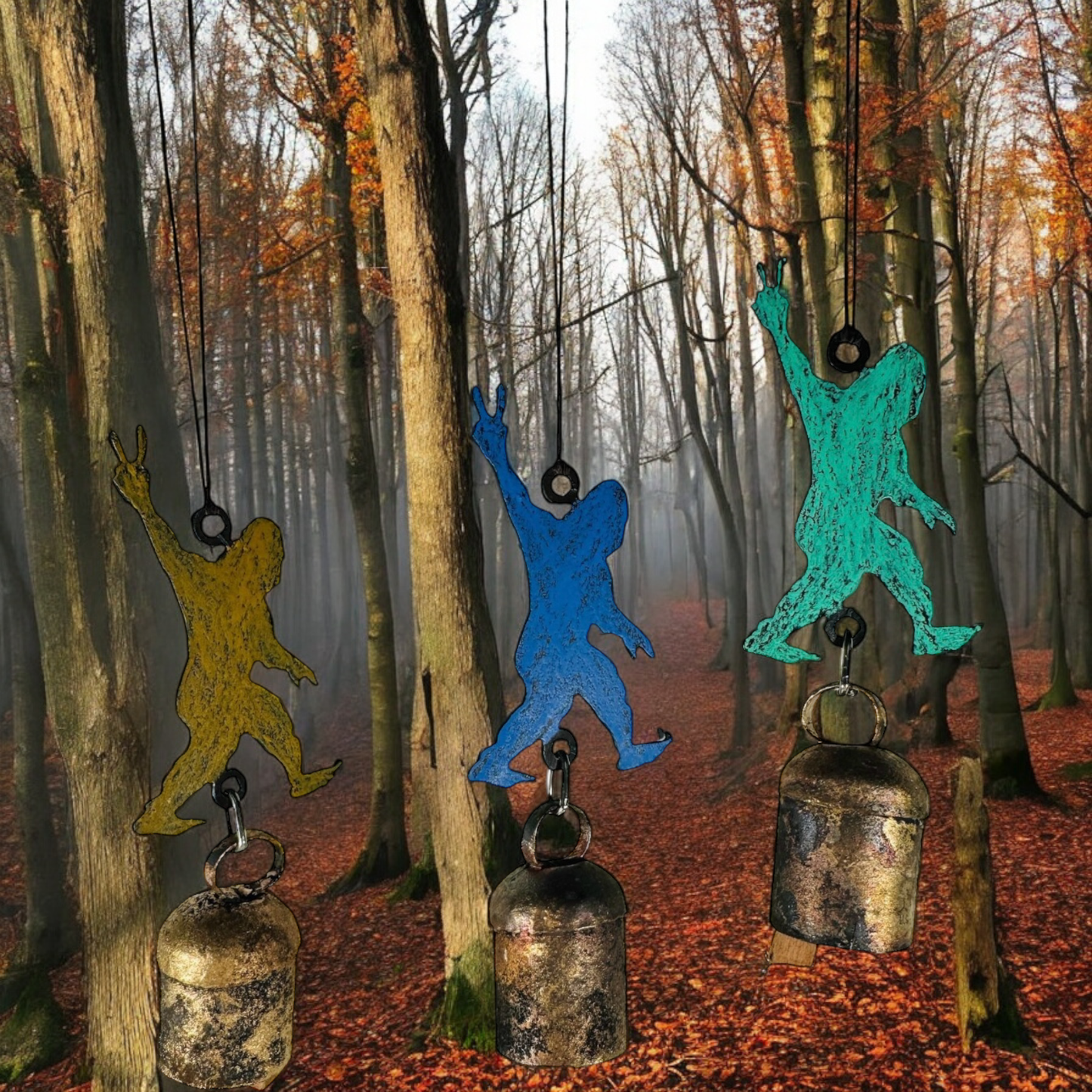 Bigfoot wind chime Peace sign ornament cheap affordable gift