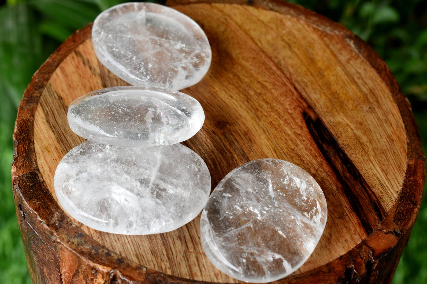 Crystal Quartz Worry Stone, Natural Palm Stone
