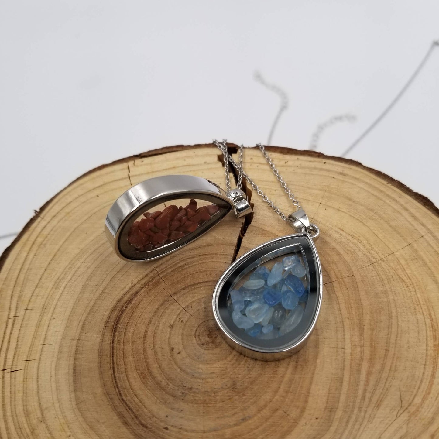 Natural Crushed Stone Wishing Necklace