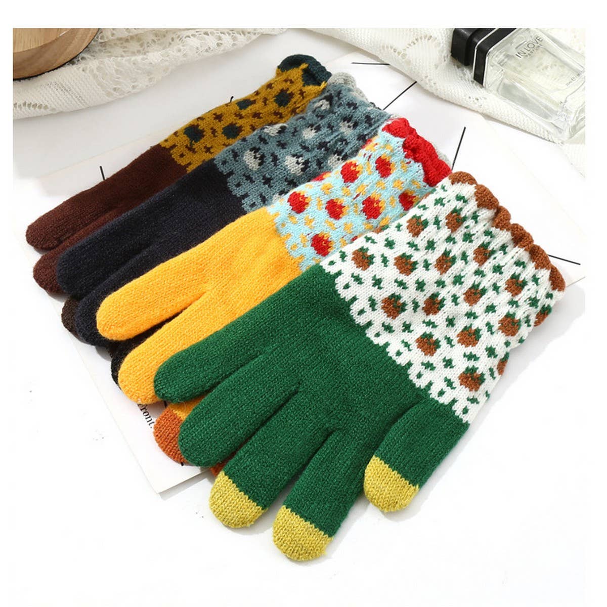 Cute Knit Gloves for Women – Touchscreen Warm