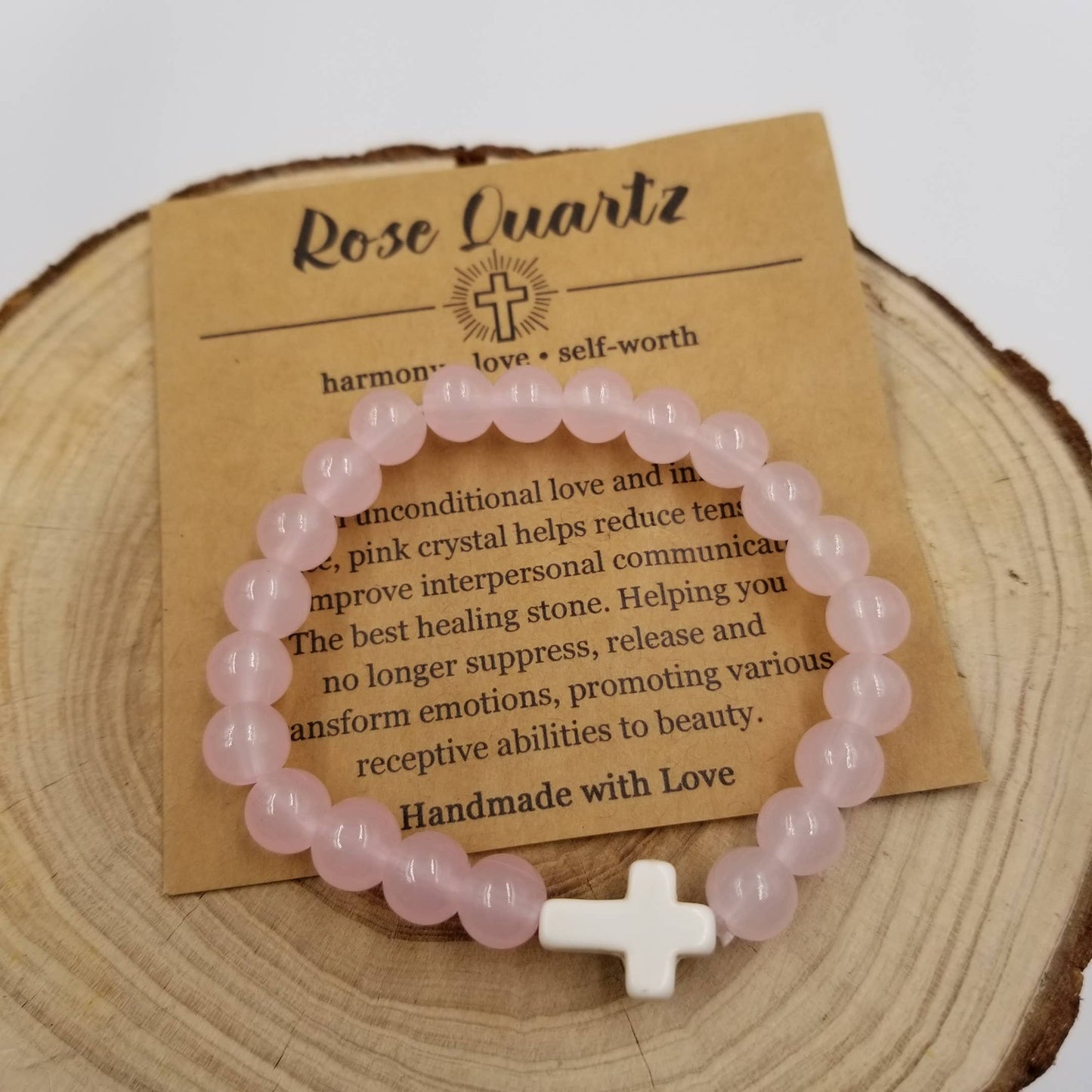 Natural Stone Cross Chakra Bracelet