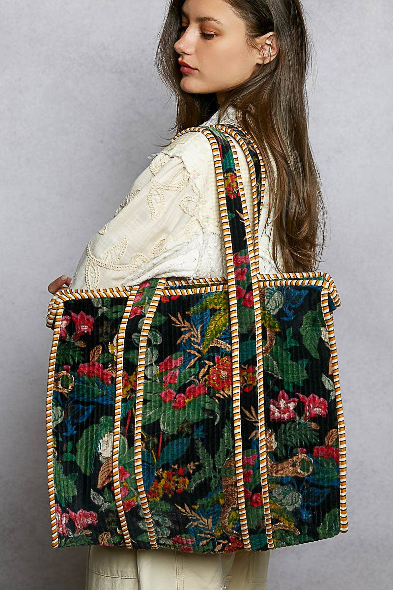 Quilted Large Everyday Tote Bag-POL