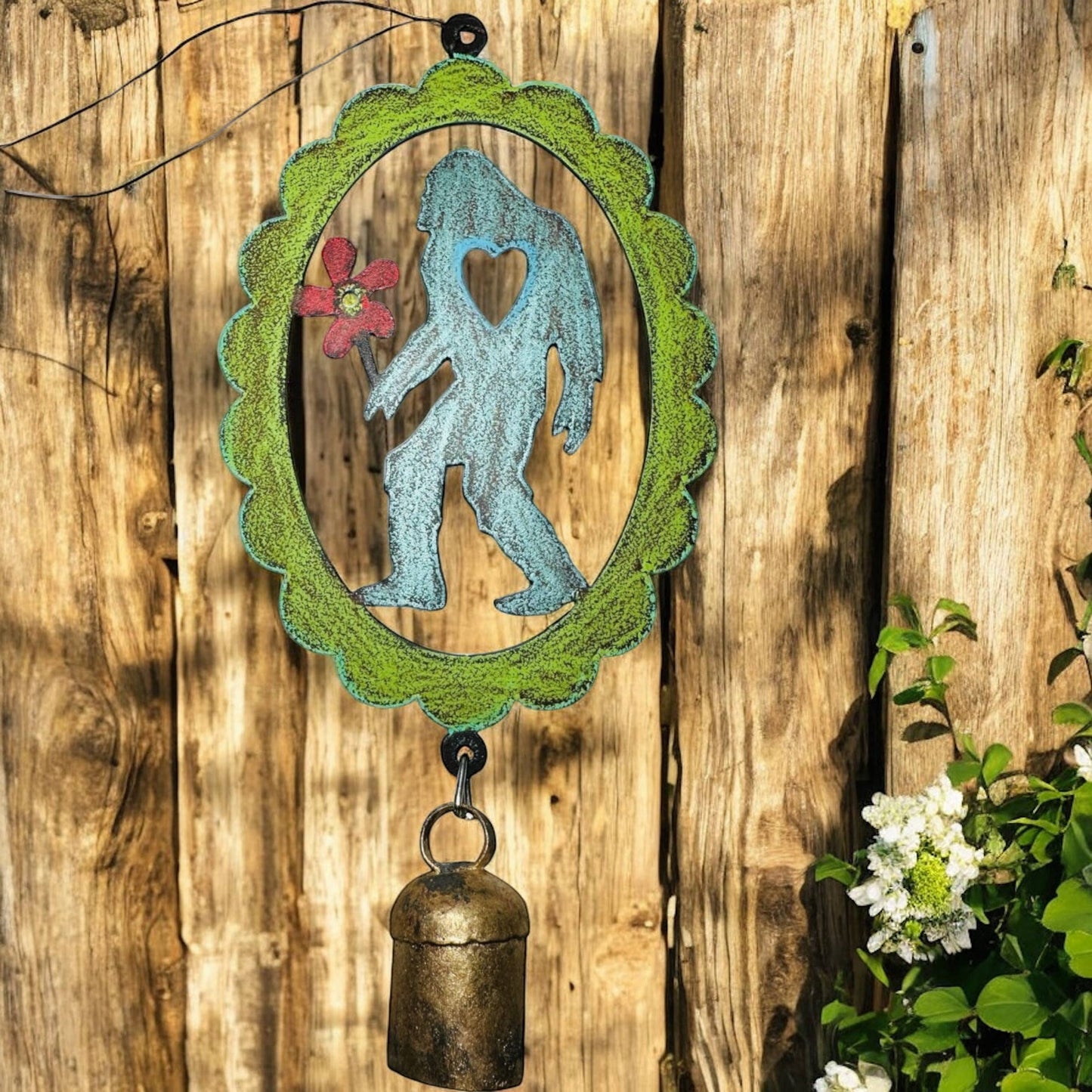 Bigfoot Flower Wind Chime Sasquatch bell Yeti Northwest souvenir  