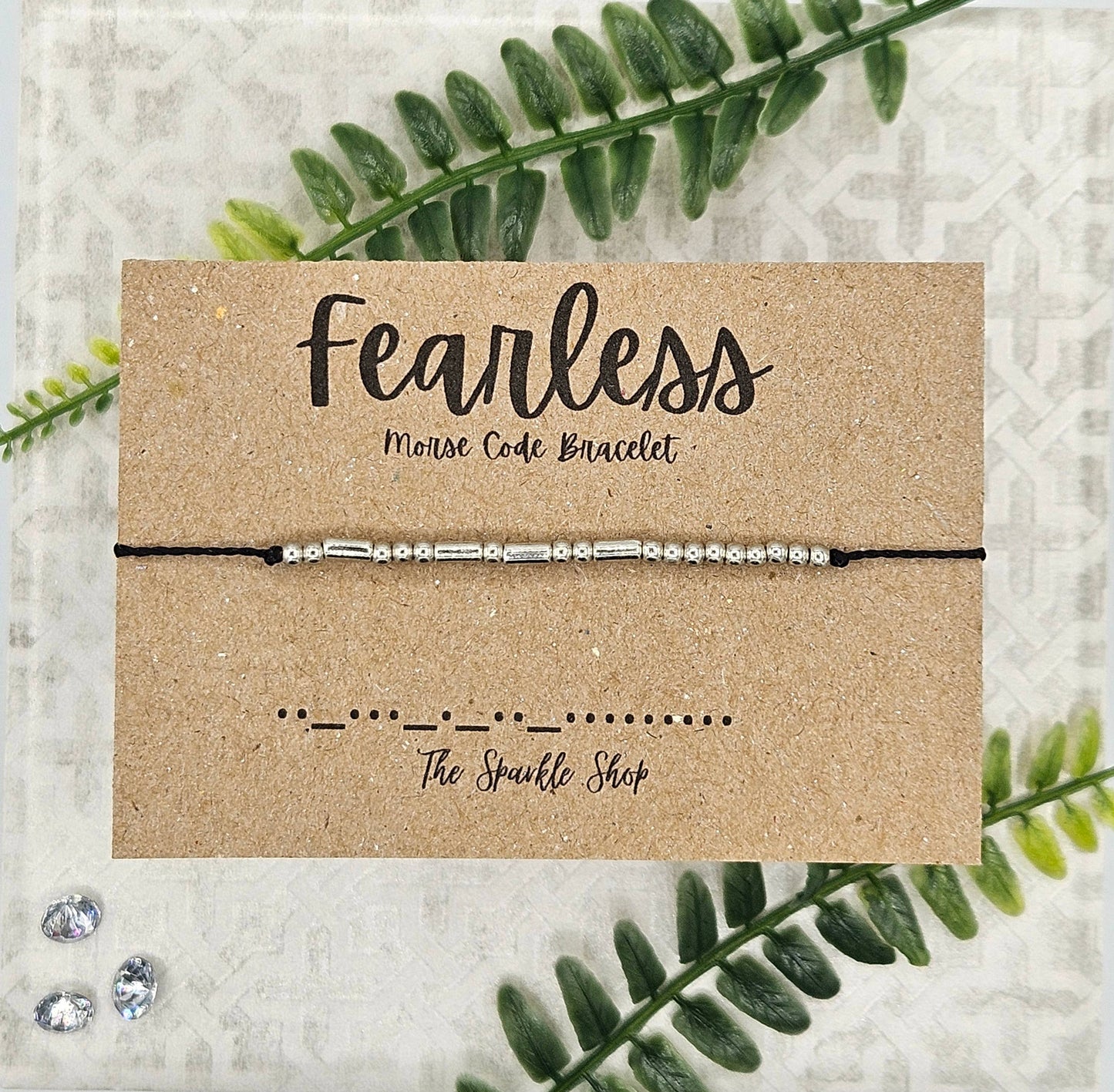 Handmade Morse Code Bracelet - Fearless