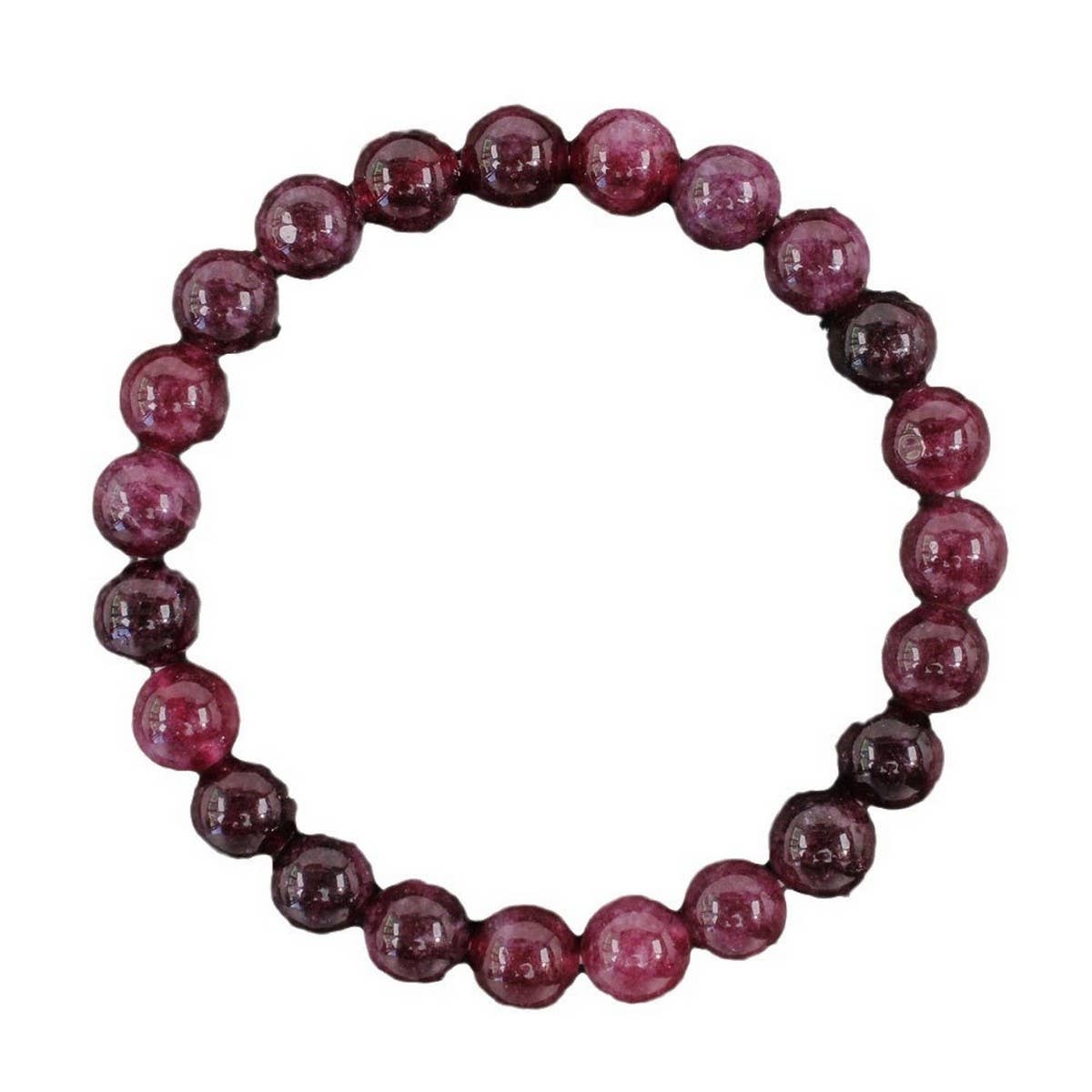 Cherry Red Garnet Beaded Bracelet_CWMM11319