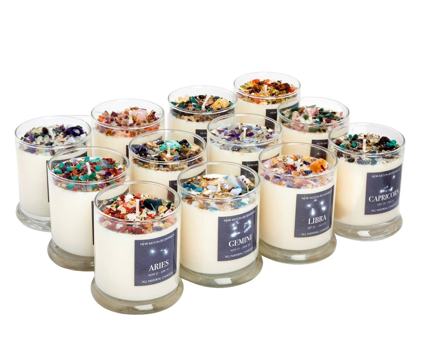 Crystal Cleansing Candles, Energy Candles 12oz Soy Candles Handmade