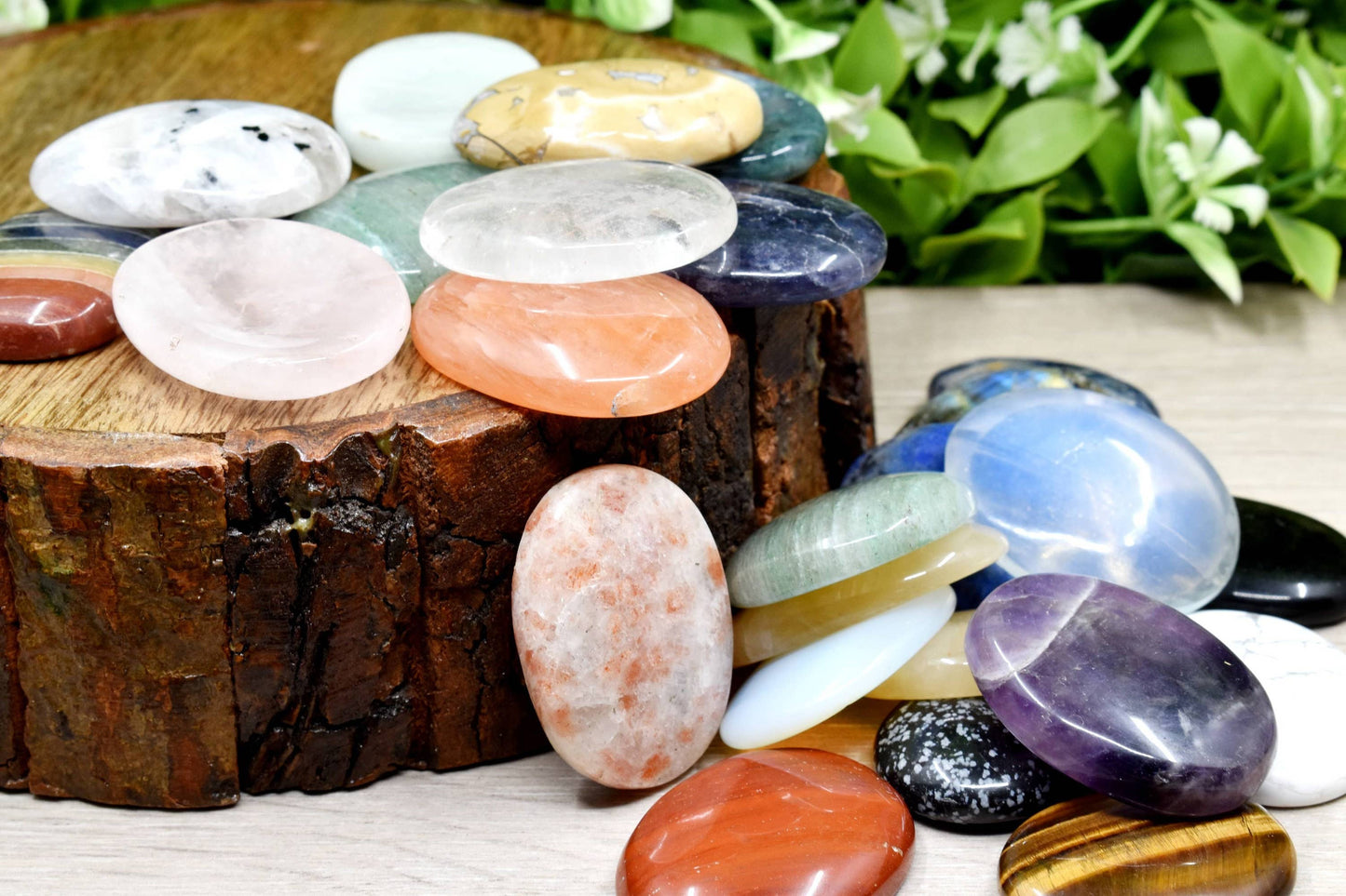 Gemstone Worry Stones, Palm Stone, Thumb Stone-Random