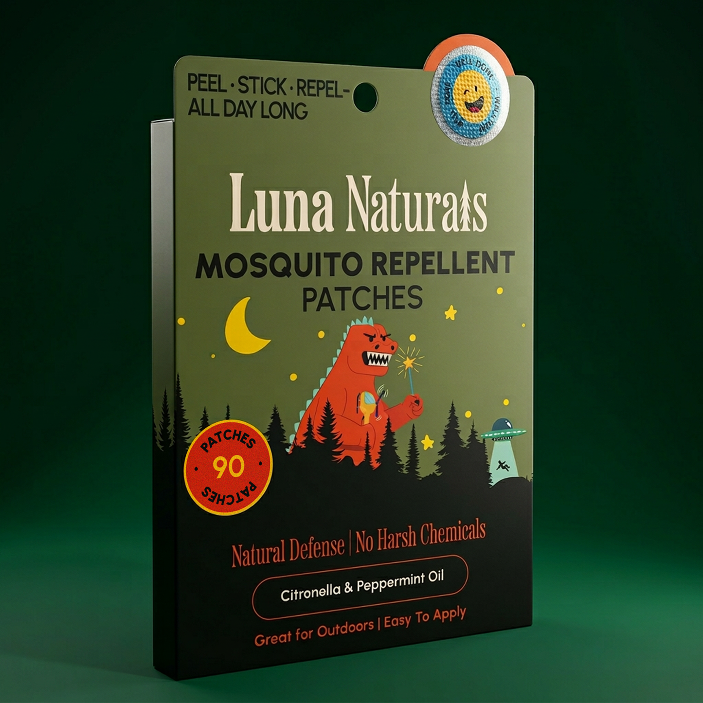 Kids Mosquito Repellent Patches | Fresh & Herbal | 90 Pack