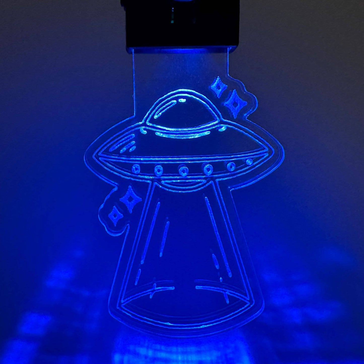 UFO Alien Ship LED Keychain with Clip
