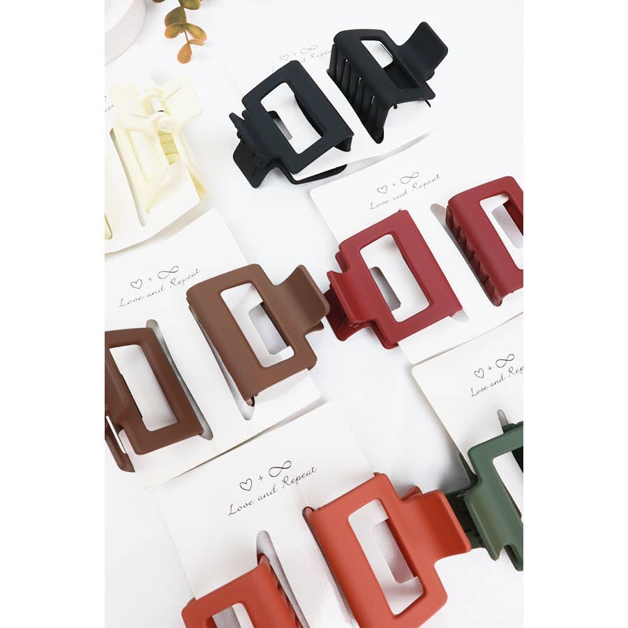 Matte Small Cut Out Rectangle Hair Claw