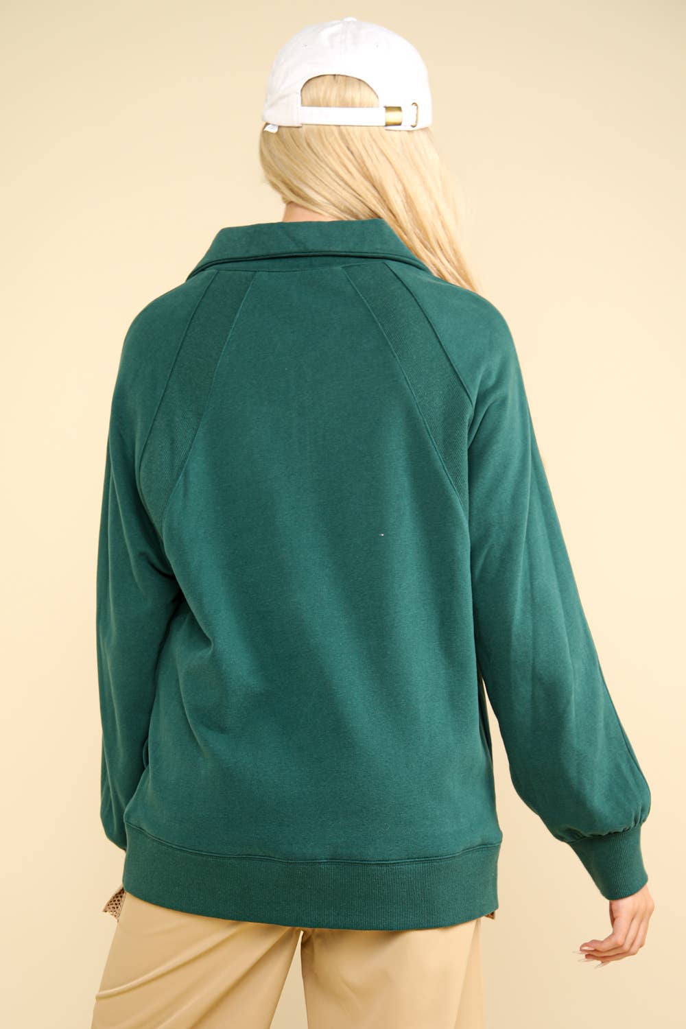 NT11849-Oversized Sweatshirt Henley Knit Top