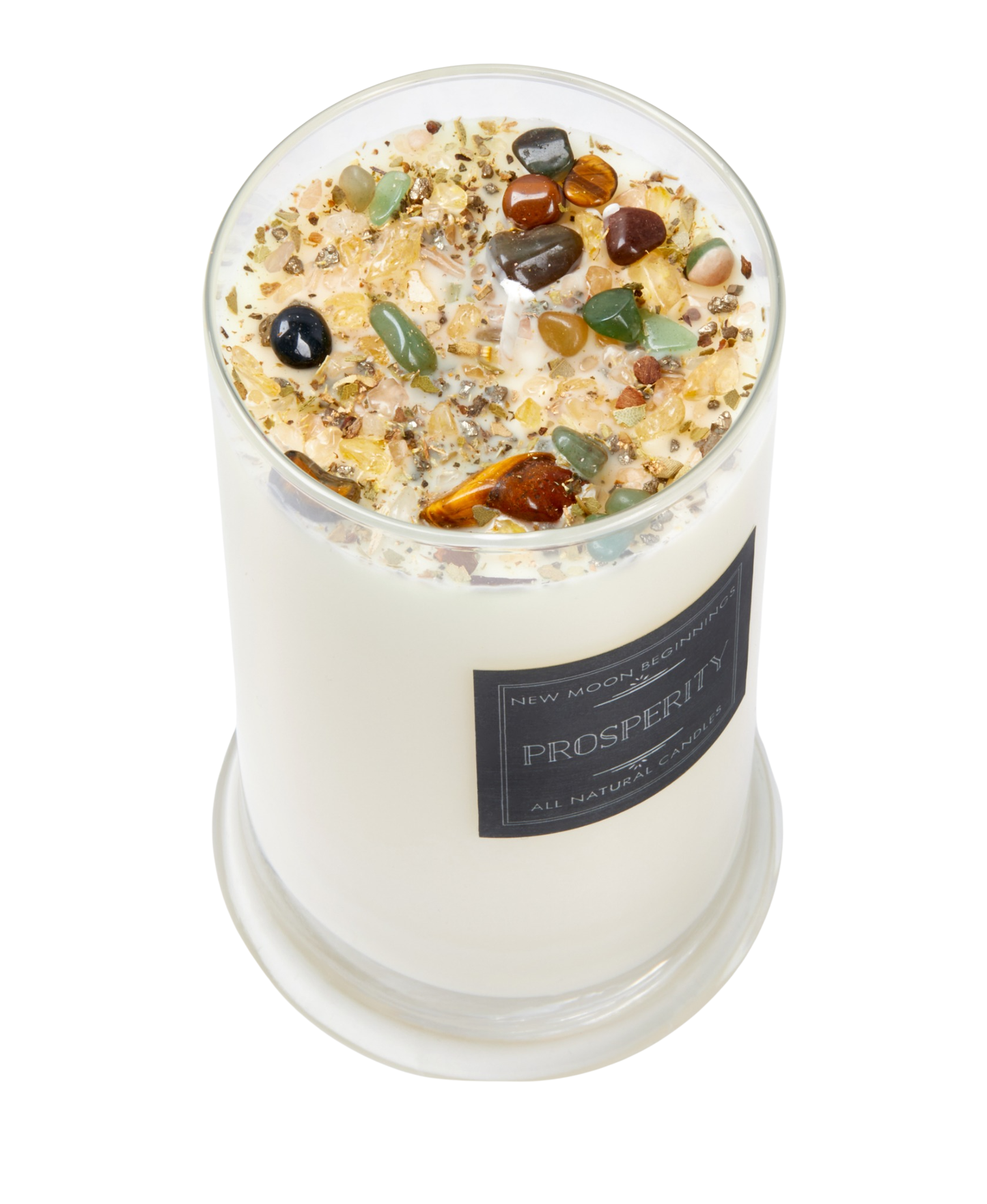 Prosperity Candle Round Tin - Soy Candles - Herb & Crystal Candle