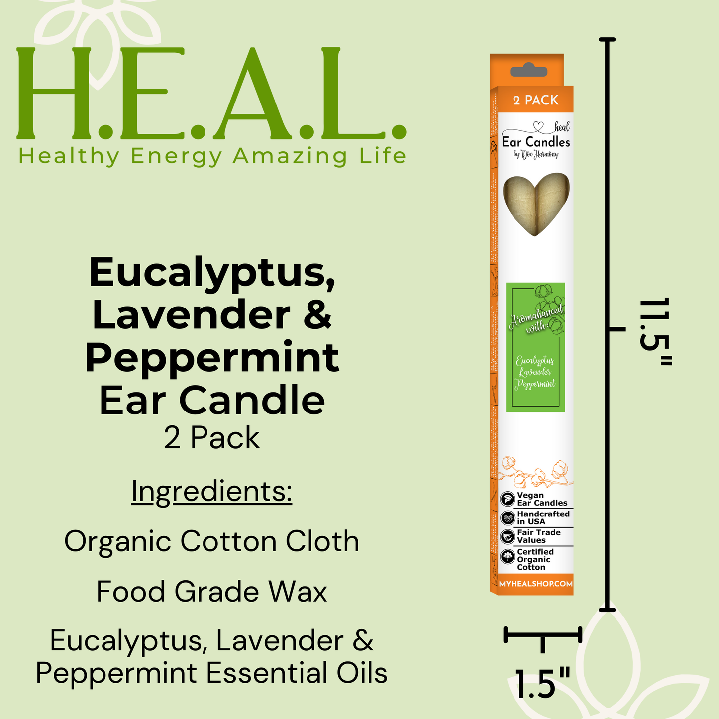 Eucalyptus, Lavender & Peppermint Ear Candles by Doc Harmony