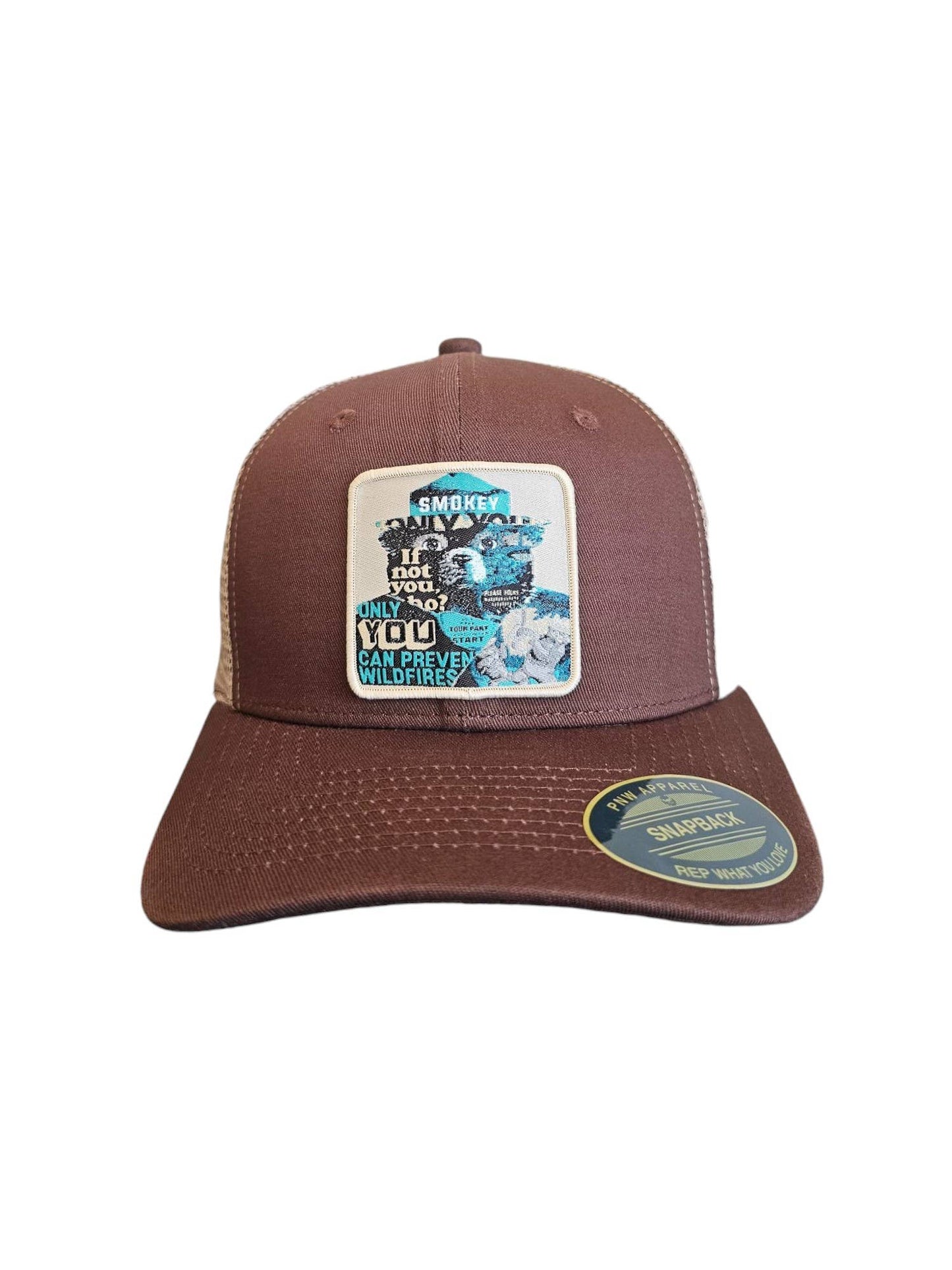Smokey the Bear Snapback Trucker Hat W/ Patch
