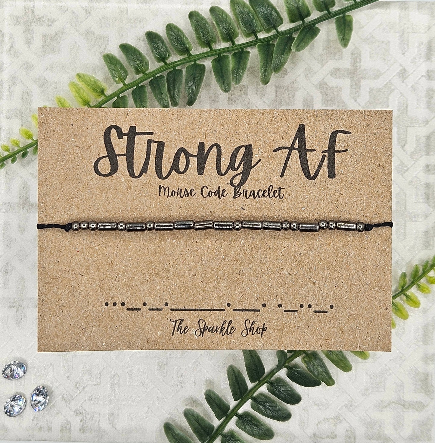 Handmade Morse Code Bracelet - Strong AF