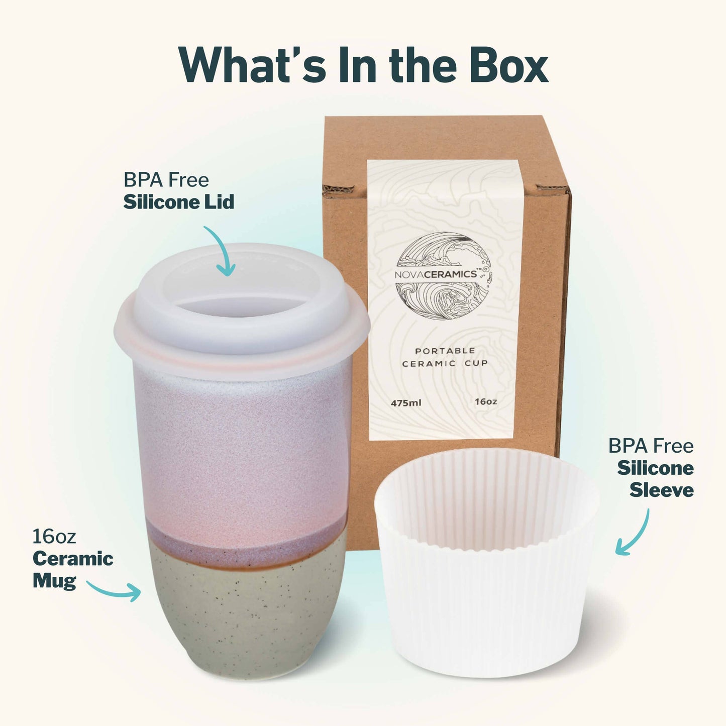 Horizon Ceramic Travel Mug – 16oz with Lid & Sleeve