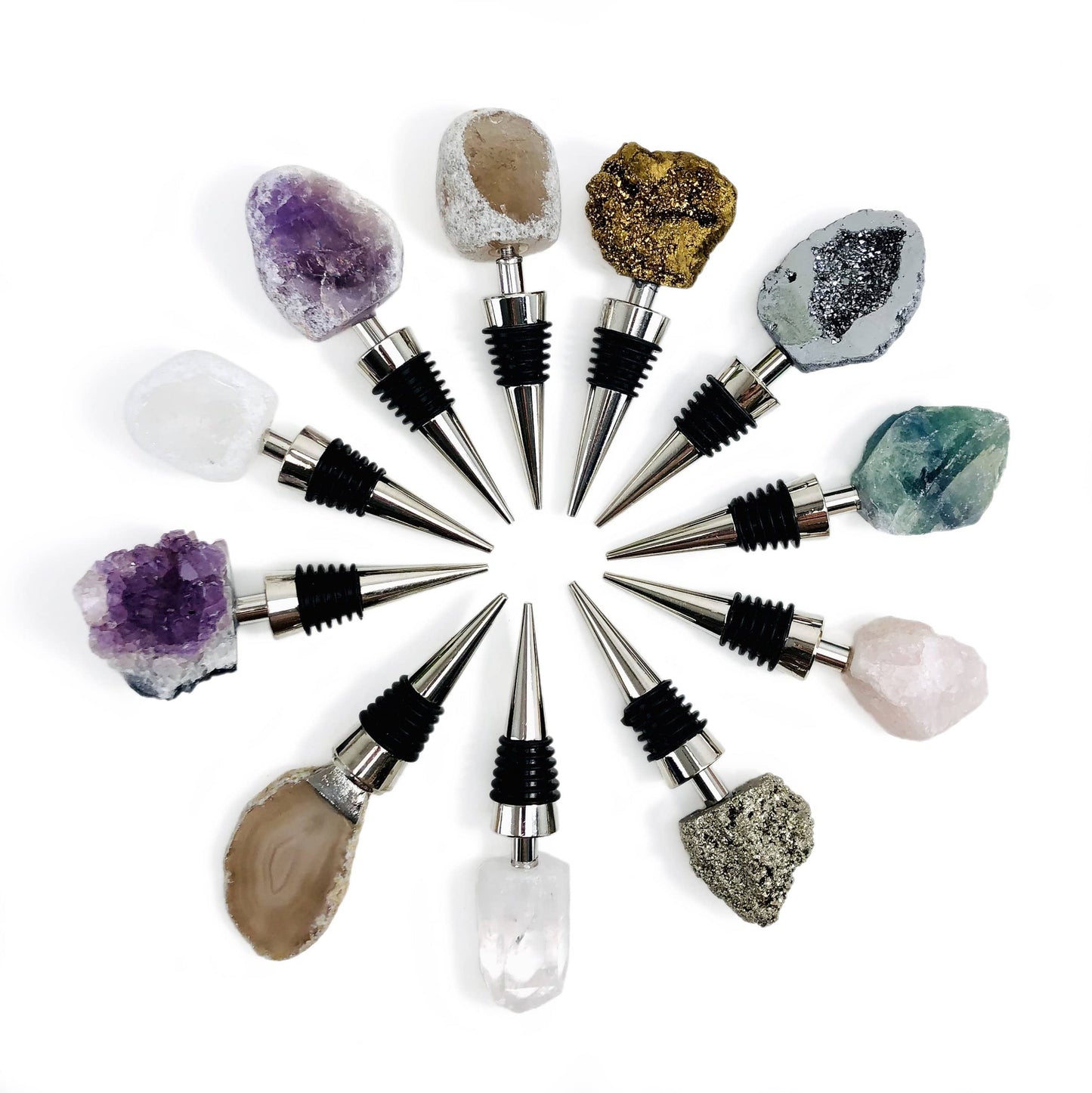Crystal Bottle Wine Stopper - Stone Decor